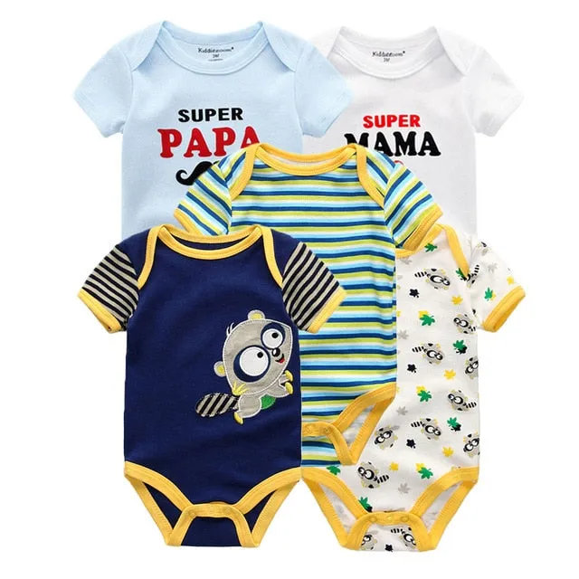 2020 Baby Rompers 5-pack infantil Jumpsuit Boy&girls clothes Summer High quality Striped newborn ropa bebe Clothing Costume