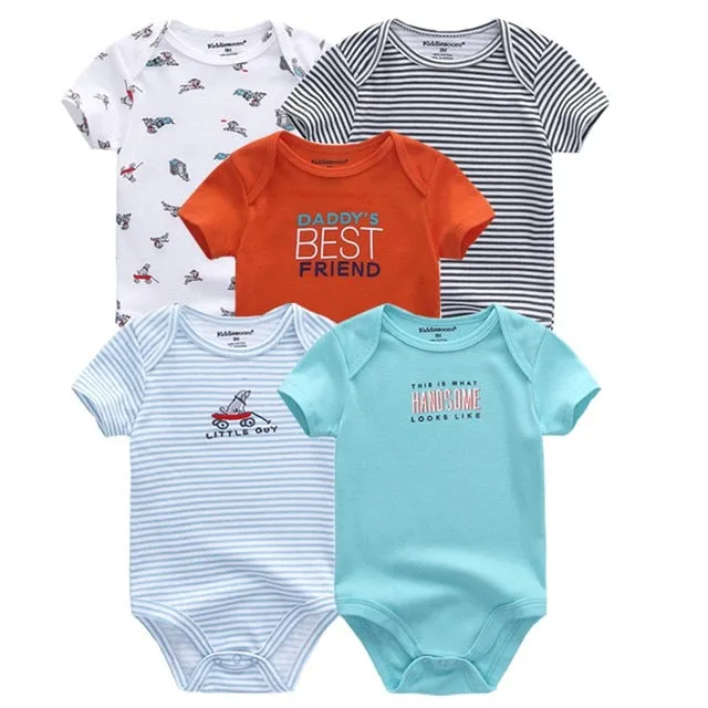 2020 Baby Rompers 5-pack infantil Jumpsuit Boy&girls clothes Summer High quality Striped newborn ropa bebe Clothing Costume