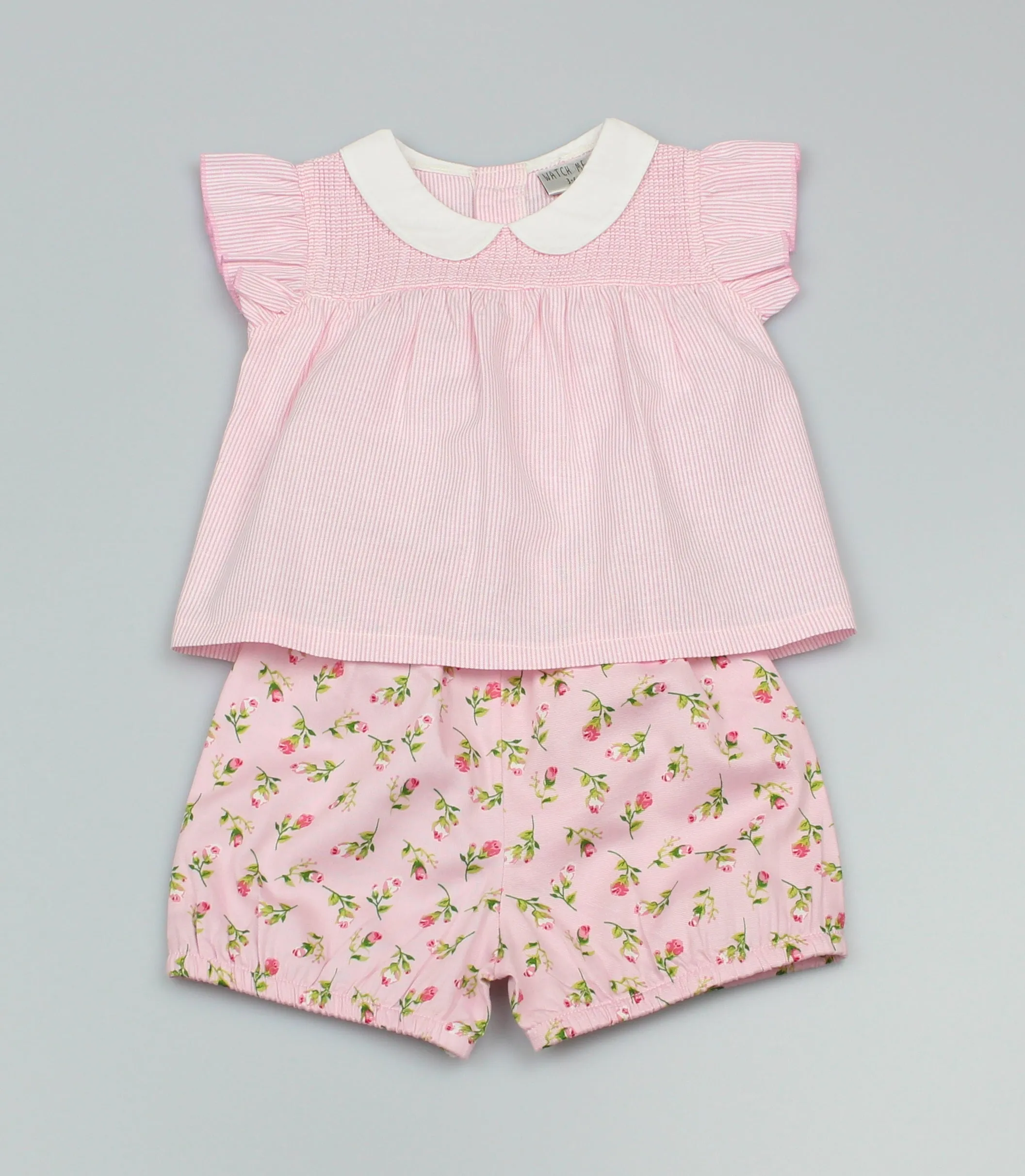 2pc Tunic & Bloomer Stripes & Floral Set  (0-9 Months)-SST/GF1099