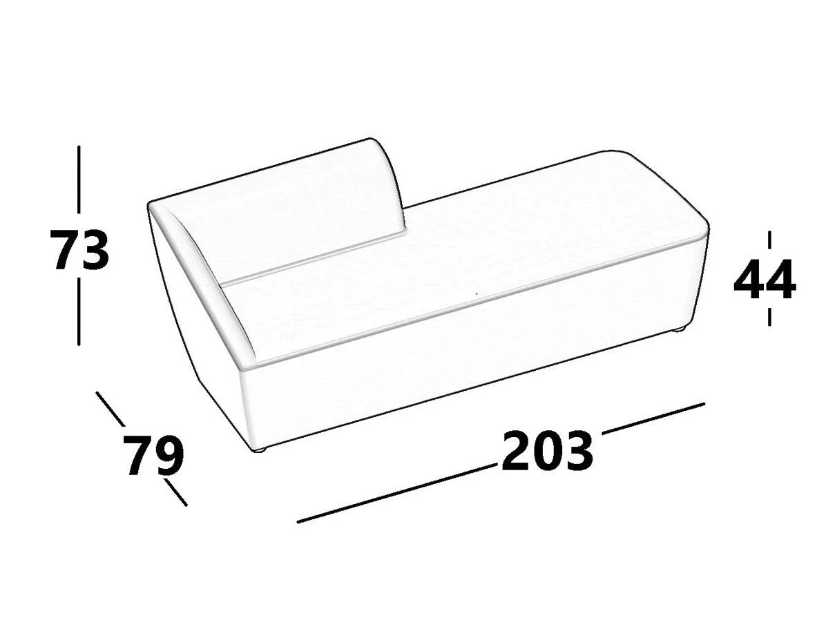Amarcord AM15 Chaise Lounge Left Armrest