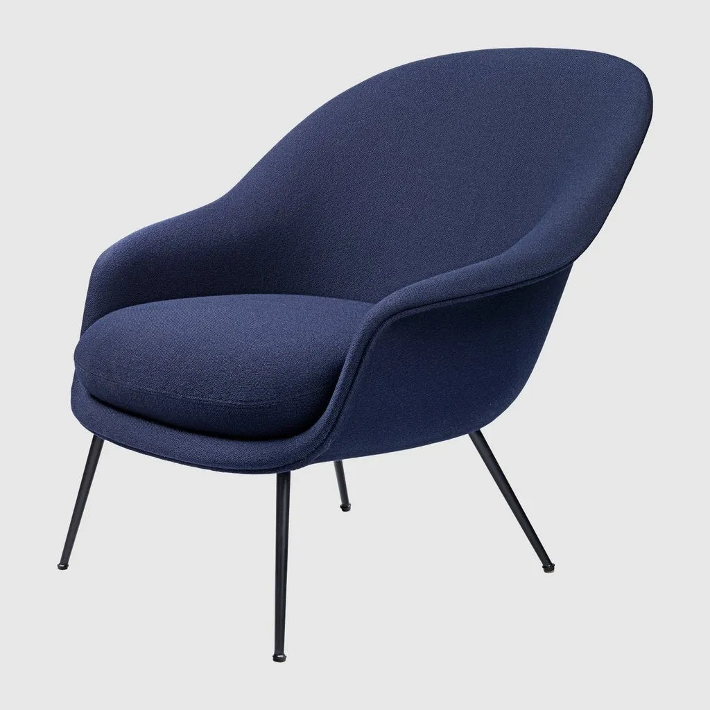 BAT LOUNGE CHAIR - FULLY UPHOLSTERED, LOW BACK, CONIC BASE