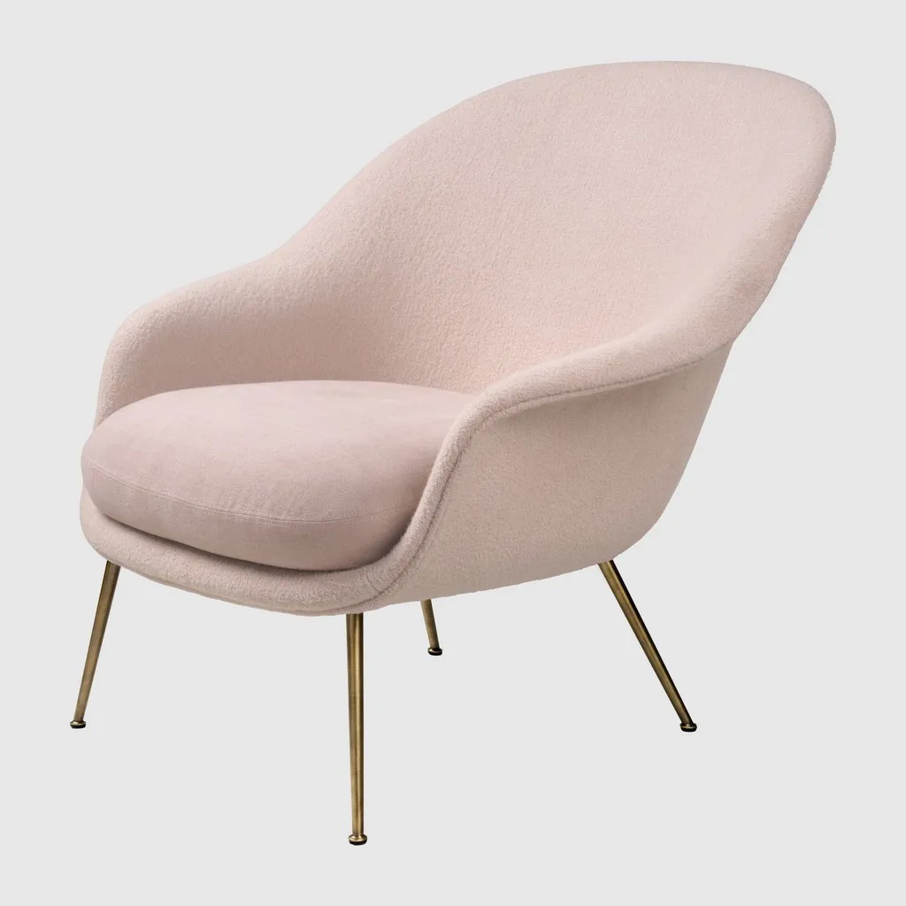 BAT LOUNGE CHAIR - FULLY UPHOLSTERED, LOW BACK, CONIC BASE