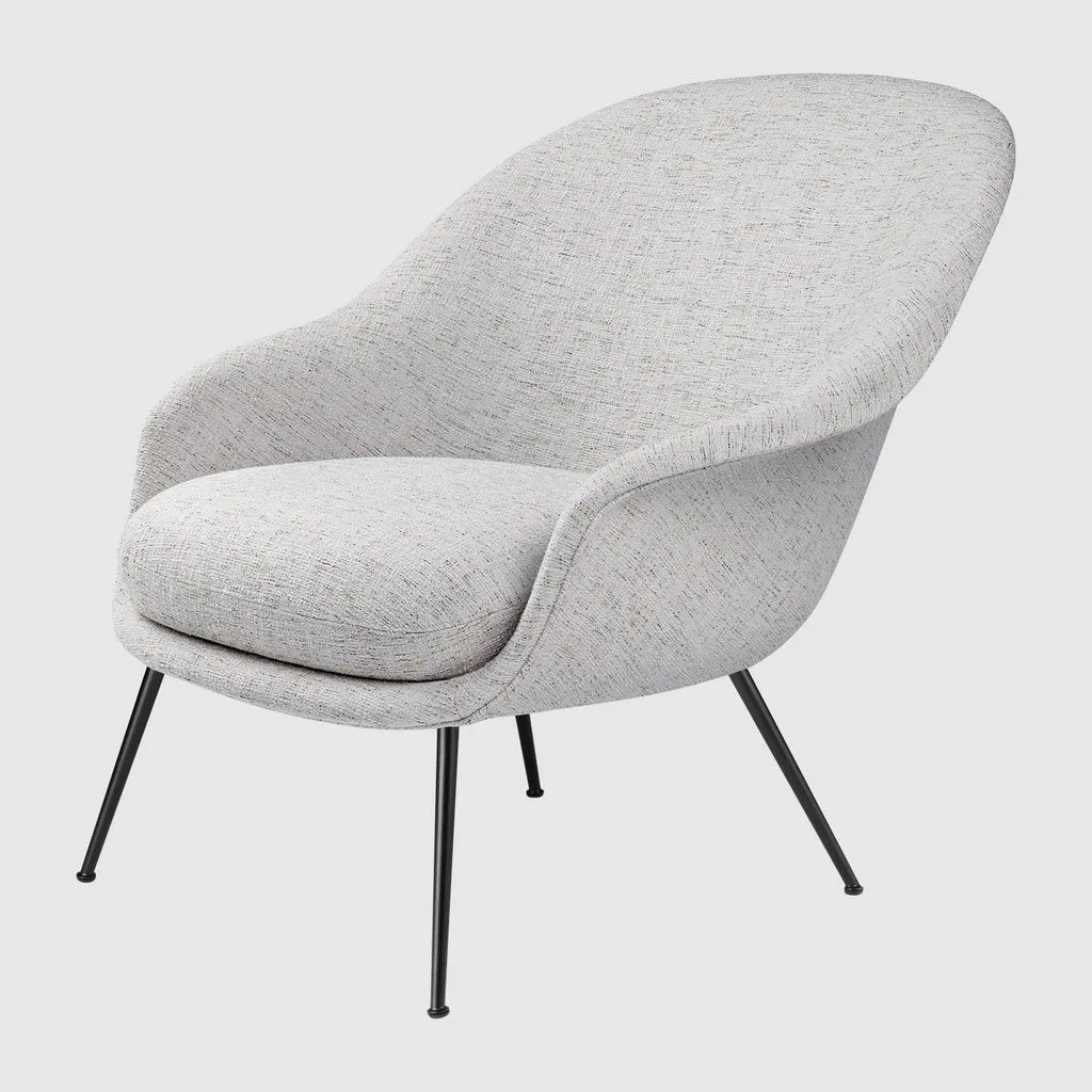 BAT LOUNGE CHAIR - FULLY UPHOLSTERED, LOW BACK, CONIC BASE