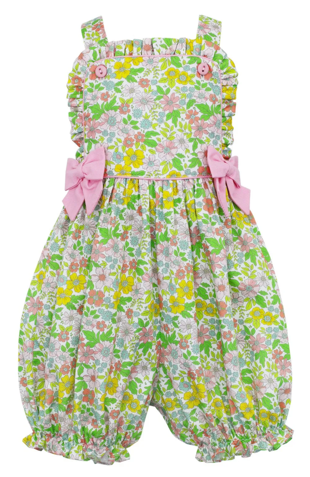 Claire & Charlie Baby Girls Green Liberty Floral Print Sun Bubble