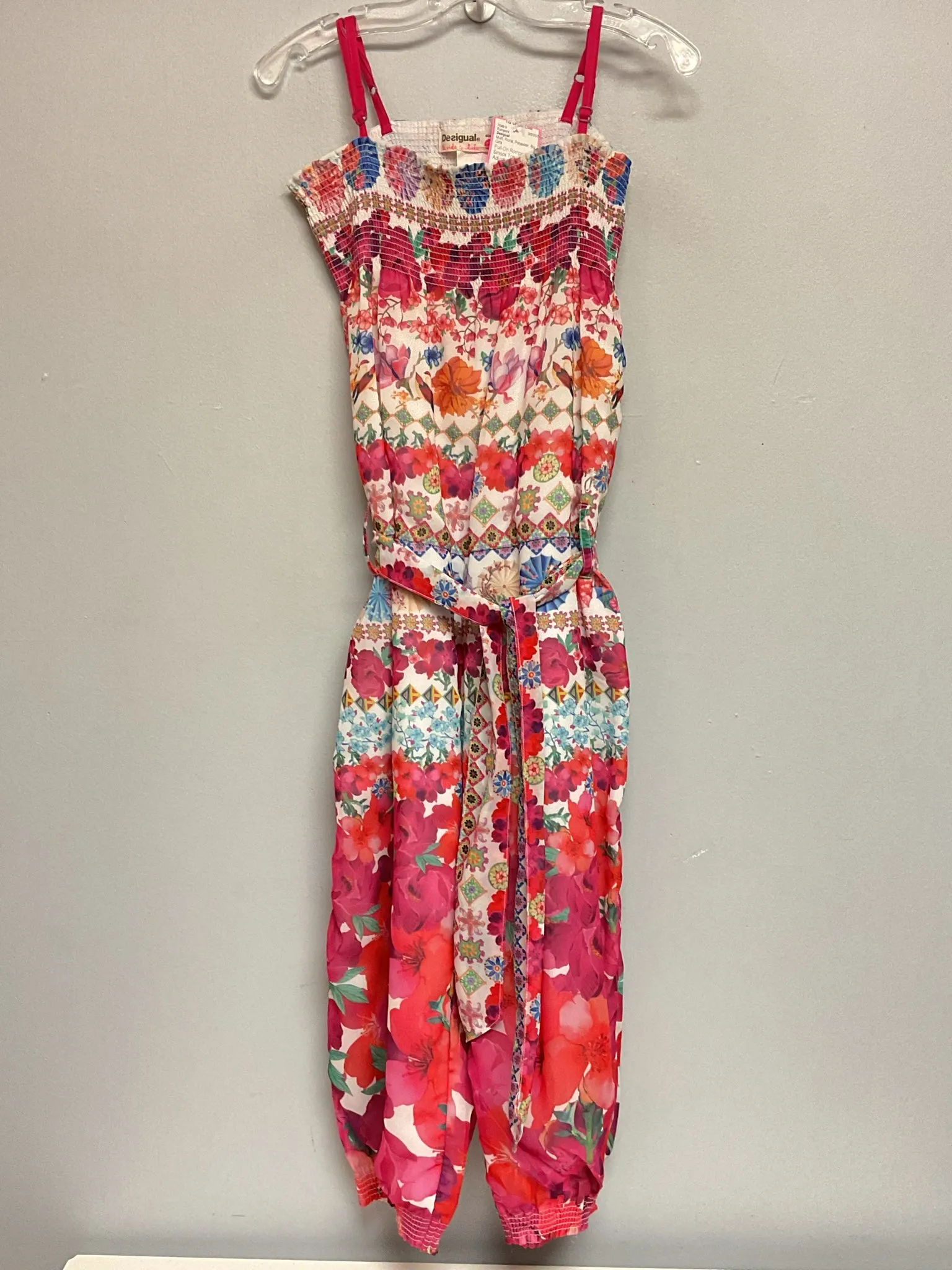 Desigual Size 7 Multi Floral Polyester Big Girls Rompers
