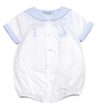 Feltman Brothers Infant Boys 23929 White Bubble with Blue Sailor Collar and Boat