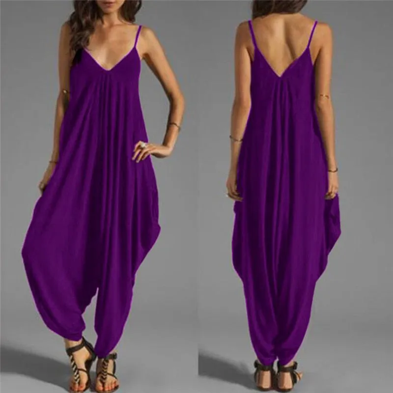 Funki Buys | Pants | Women's Elegant Loose Fit Strappy Romper