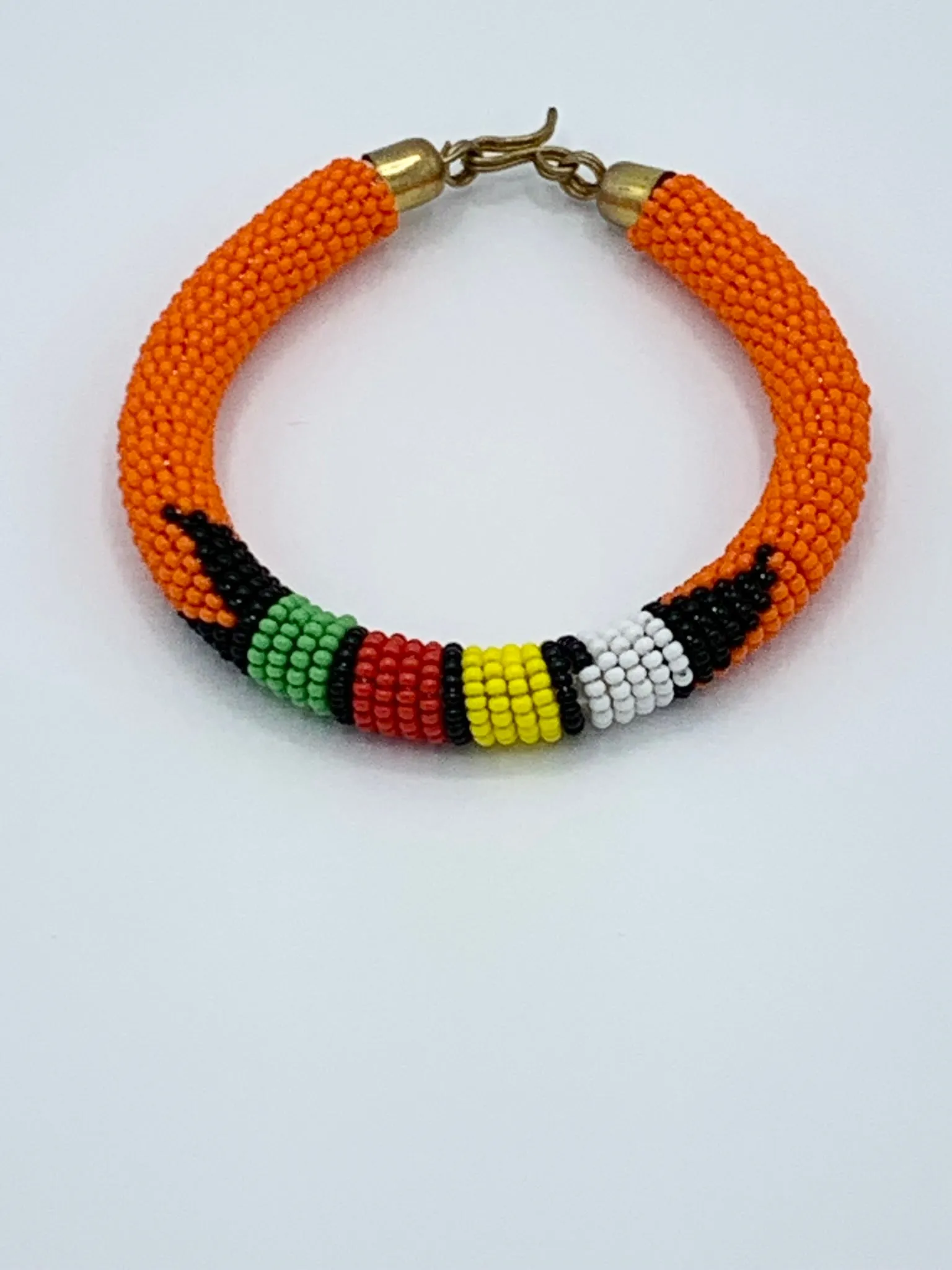 Handmade Orange Ethnic Pendant Necklace Set