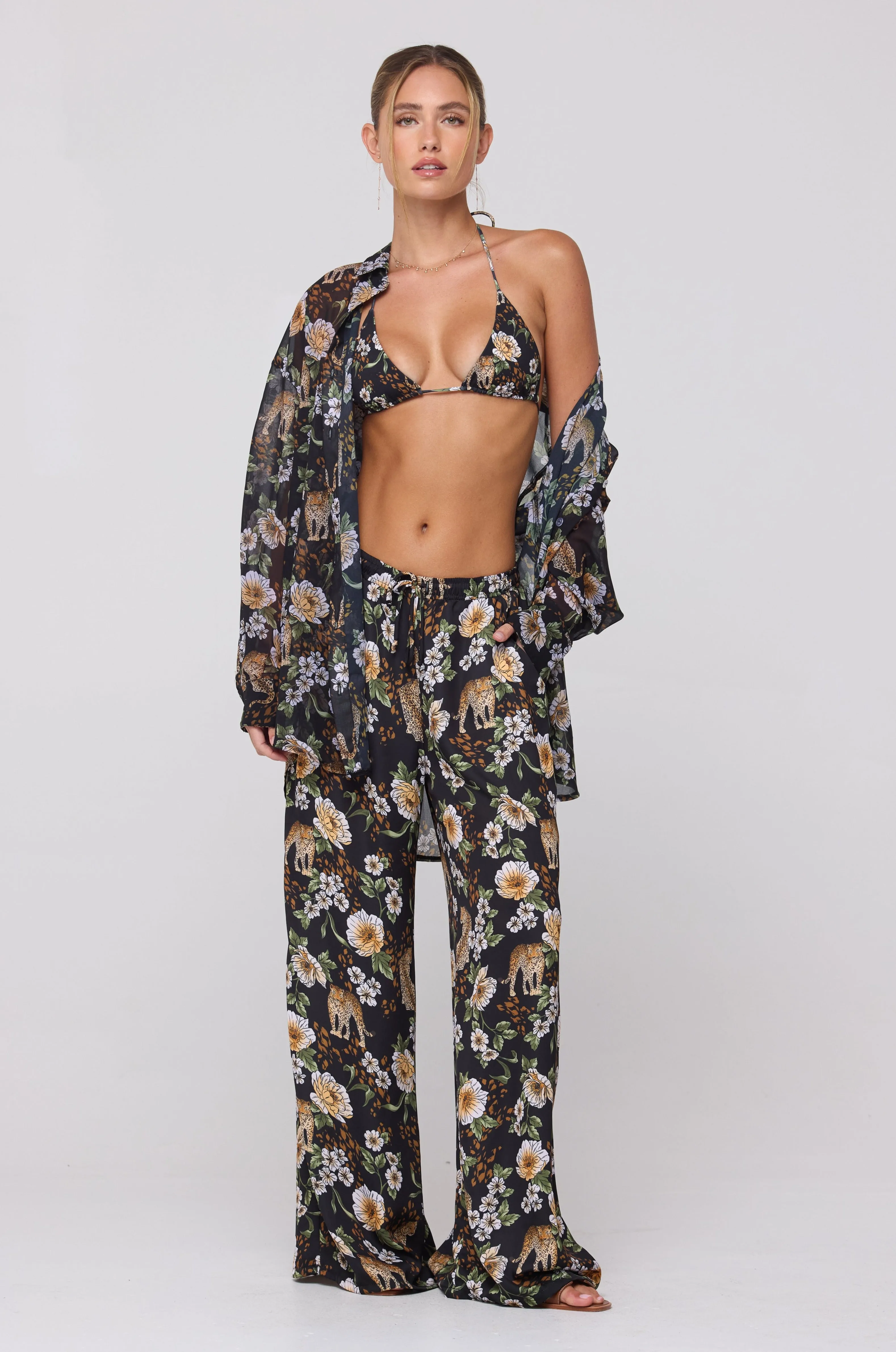 Kyle Triangle Bikini Top in Tropic