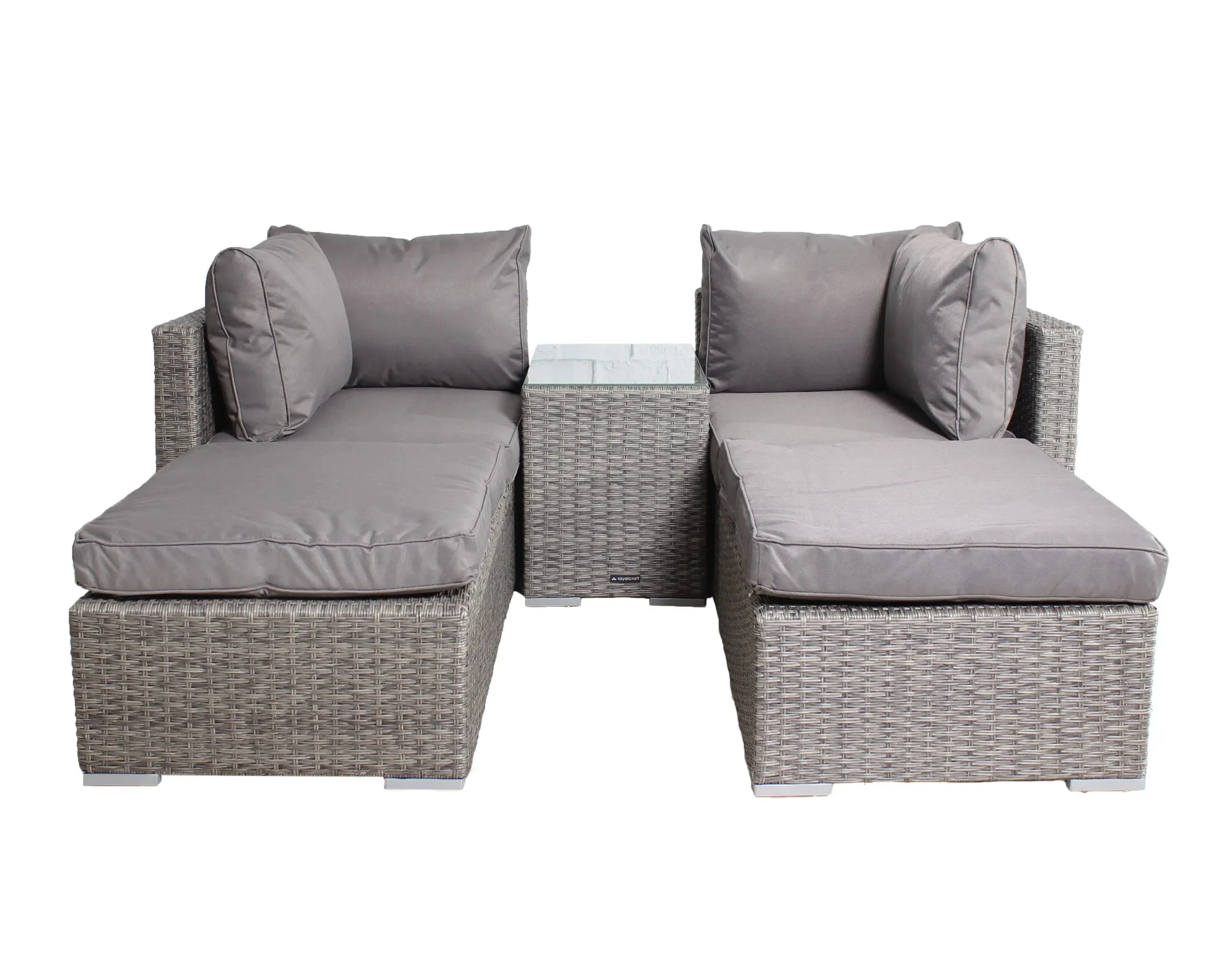 Mirage 4 Seater 5pc Multi Setting Relaxer Set- Grey
