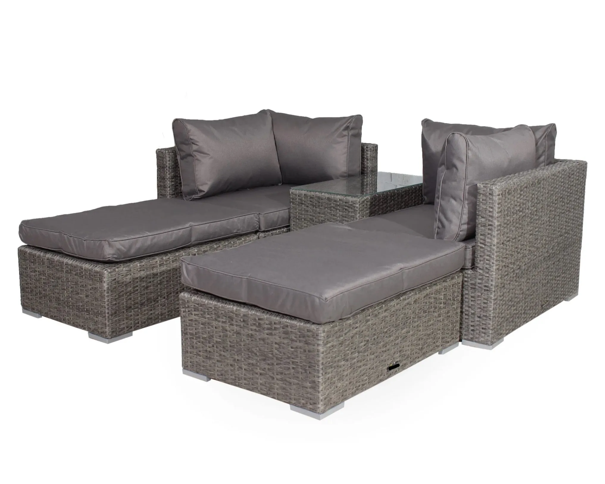 Mirage 4 Seater 5pc Multi Setting Relaxer Set- Grey