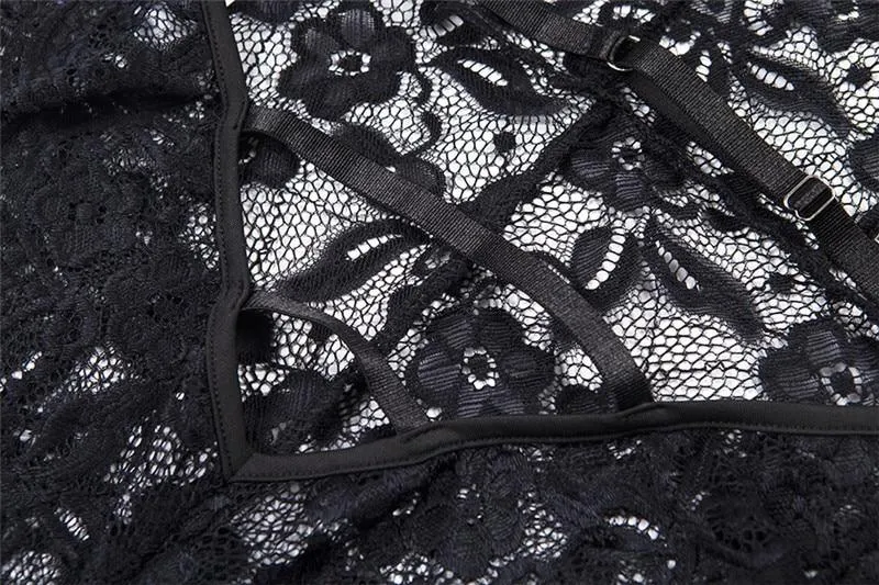 women deep V sheer bodysuits